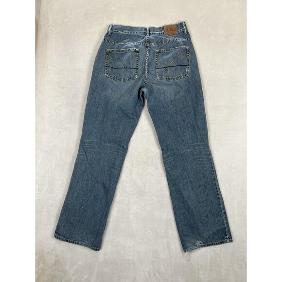 Guess Jeans Mens 30 Blue Distressed Straight Leg Denim Vintage Style Y2K 2000s - Picture 10 of 12